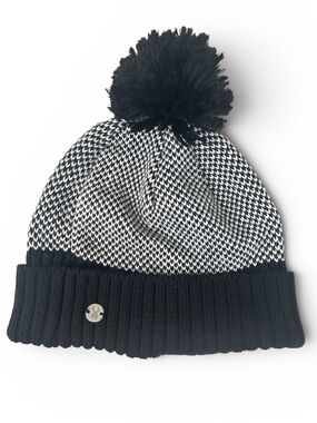 Spyder Black & White Pom Pom Knit Beanie